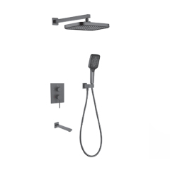 FJ-9A3019-1 Wall - Mounted Shower System: Geometric Squares for a Comprehensive Bathroom Luxury