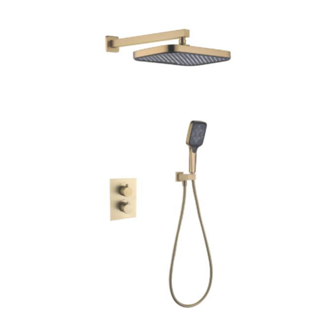 FJ-9A8003-1 Wall - Mounted Shower System: Geometric Squares for a Sophisticated Bathroom Upgrade