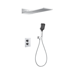 FJ-9A8004-1 Wall - Mounted Shower System: Geometric Squares for a Modern Bathroom Transformation