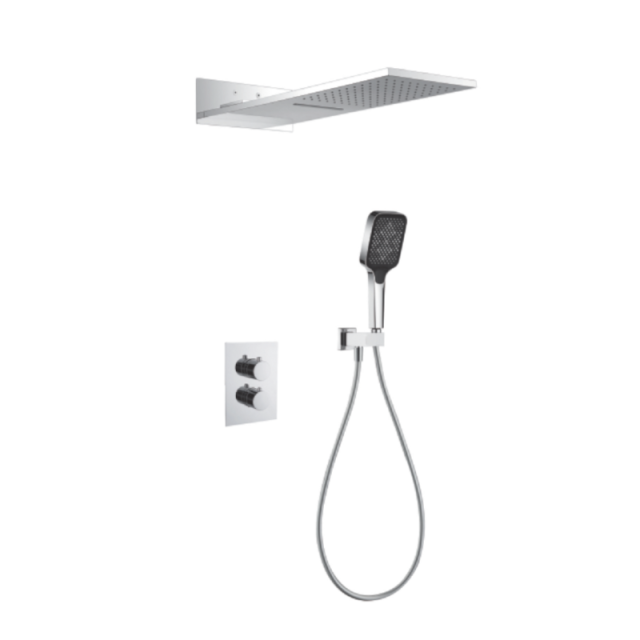 FJ-9A8004-1 Wall - Mounted Shower System: Geometric Squares for a Modern Bathroom Transformation