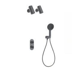 FJ-9A8036-9 Wall - Mounted Shower System: Sleek Cylindrical Design for Modern Bathroom Functionality