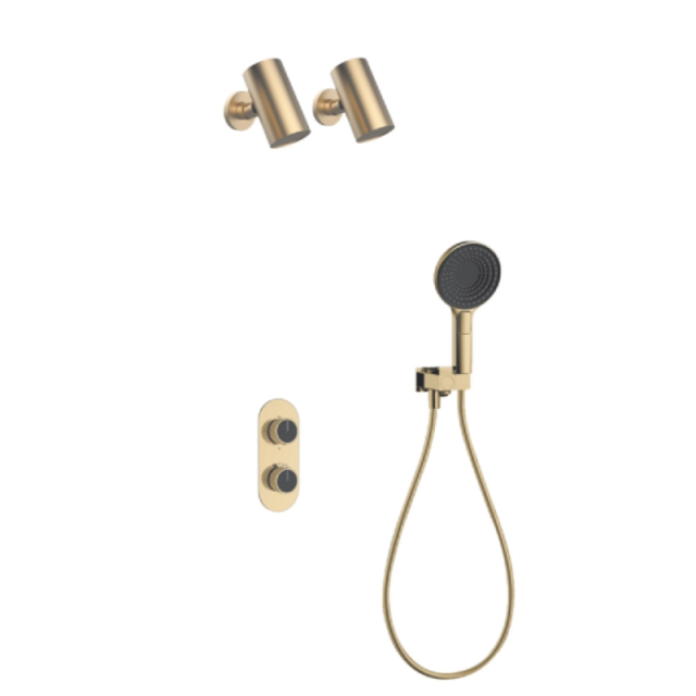 FJ-9A8036-9 Wall - Mounted Shower System: Sleek Cylindrical Design for Modern Bathroom Functionality