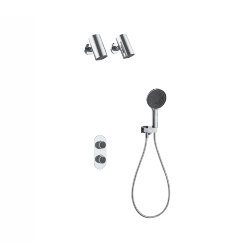 FJ-9A8036-9 Wall - Mounted Shower System: Sleek Cylindrical Design for Modern Bathroom Functionality