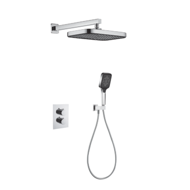 FJ-9A8003-1 Wall - Mounted Shower System: Geometric Squares for a Sophisticated Bathroom Upgrade