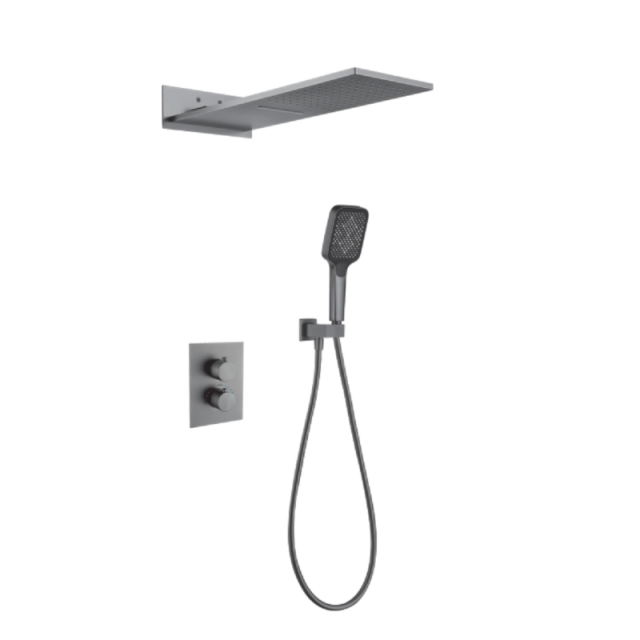 FJ-9A8004-1 Wall - Mounted Shower System: Geometric Squares for a Modern Bathroom Transformation