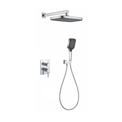 FJ-9A3019-2 Wall - Mounted Shower System: Geometric Squares for a Modern Bathroom Upgrade