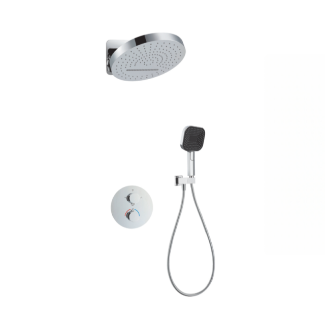 FJ-9A8004-2 Wall - Mounted Shower System: Round - Square Contrast for a Stylish Bathroom Upgrade