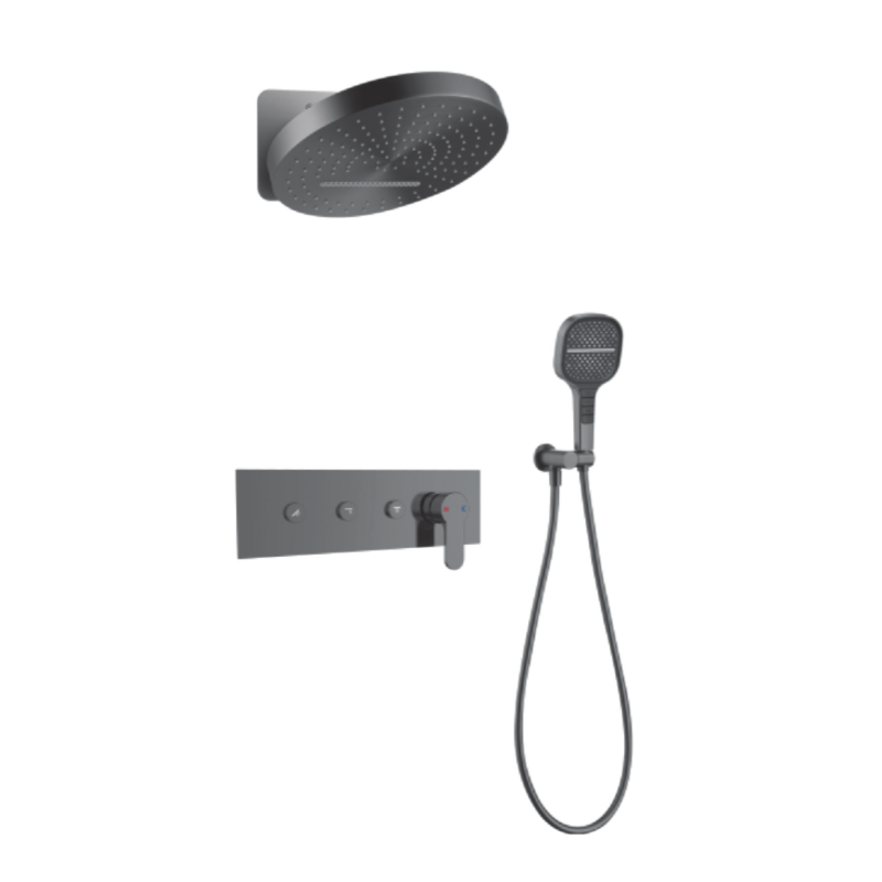 FJ-9A3010-2 Wall - Mounted Shower System: Oval - Square Fusion for a Distinct Bathroom Elegance