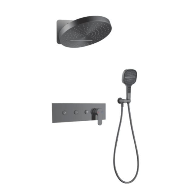 FJ-9A3010-2 Wall - Mounted Shower System: Oval - Square Fusion for a Distinct Bathroom Elegance