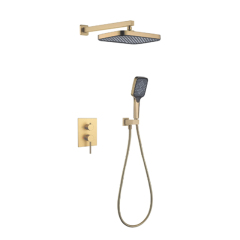 FJ-9A3019-2 Wall - Mounted Shower System: Geometric Squares for a Modern Bathroom Upgrade