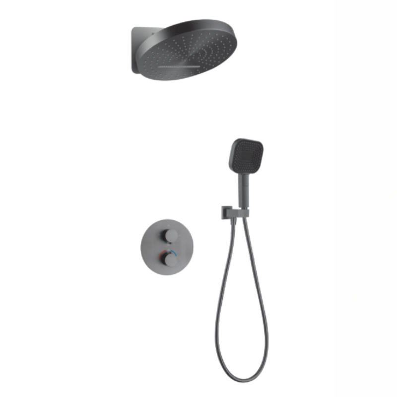 FJ-9A8004-2 Wall - Mounted Shower System: Round - Square Contrast for a Stylish Bathroom Upgrade