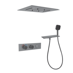 FJ-9A8036-2 Ceiling - Mounted Shower System: Square Design for a Sleek Spa - Like Retreat