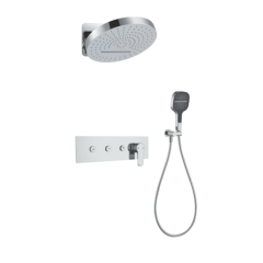 FJ-9A3010-2 Wall - Mounted Shower System: Oval - Square Fusion for a Distinct Bathroom Elegance