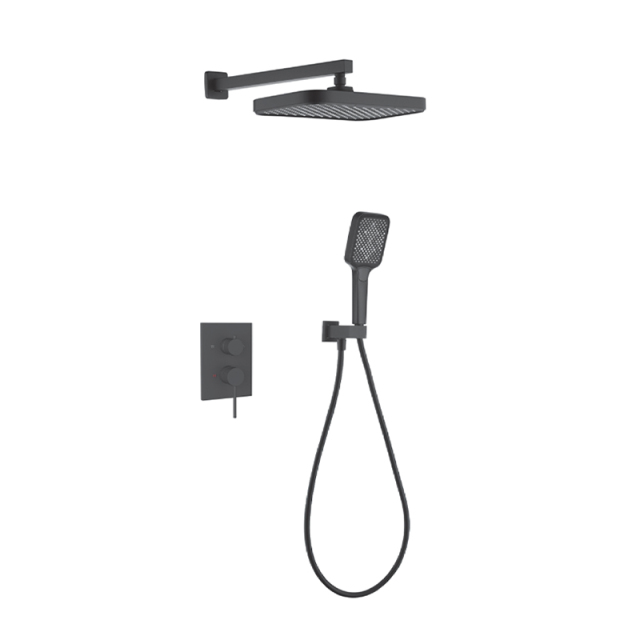 FJ-9A3019-2 Wall - Mounted Shower System: Geometric Squares for a Modern Bathroom Upgrade