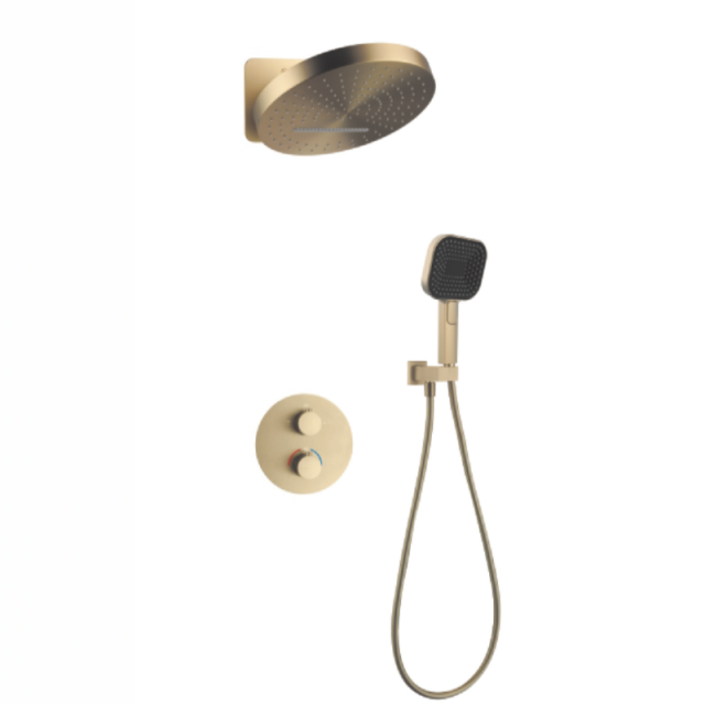 FJ-9A8004-2 Wall - Mounted Shower System: Round - Square Contrast for a Stylish Bathroom Upgrade