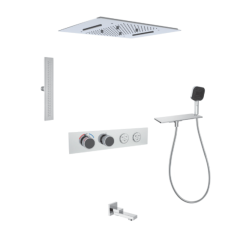 FJ-9A8036-3 Ceiling - Mounted Shower System: Square Design for a Comprehensive Spa - Like Retreat