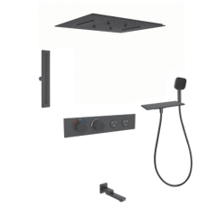FJ-9A8036-3 Ceiling - Mounted Shower System: Square Design for a Comprehensive Spa - Like Retreat
