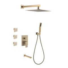 FJ-9A4001 Wall - Mounted Shower System: Geometric Squares for a Comprehensive Bathroom Luxury