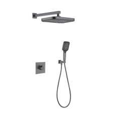 FJ-9A3019-10 Wall - Mounted Shower System: Geometric Squares for a Modern Bathroom Statement