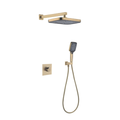 FJ-9A3019-10 Wall - Mounted Shower System: Geometric Squares for a Modern Bathroom Statement