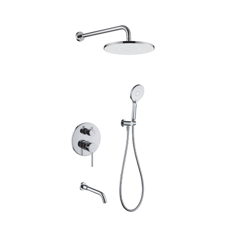 FJ-9A3019-12 Wall - Mounted Shower System: Round Design for a Timeless Bathroom Elegance