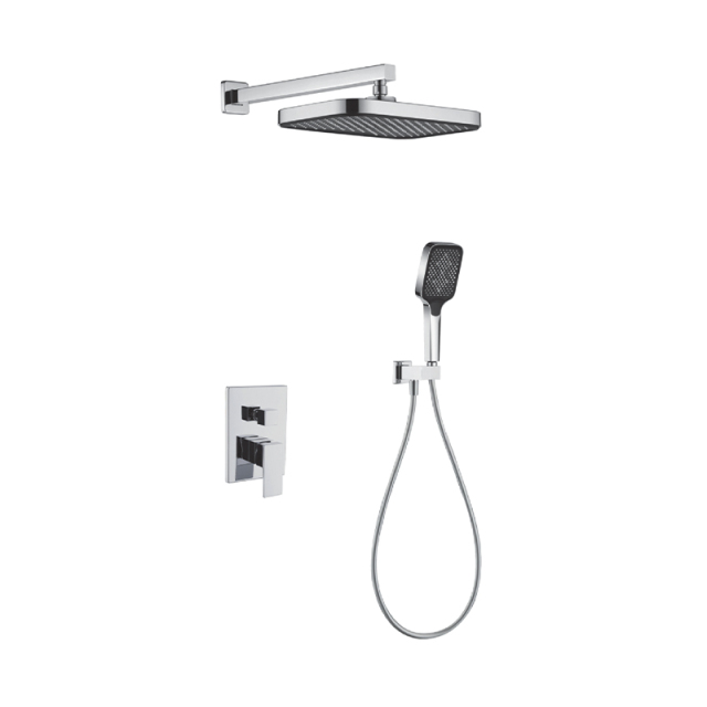 FJ-9A3019-13 Wall - Mounted Shower System: Geometric Squares for a Sleek Bathroom Upgrade