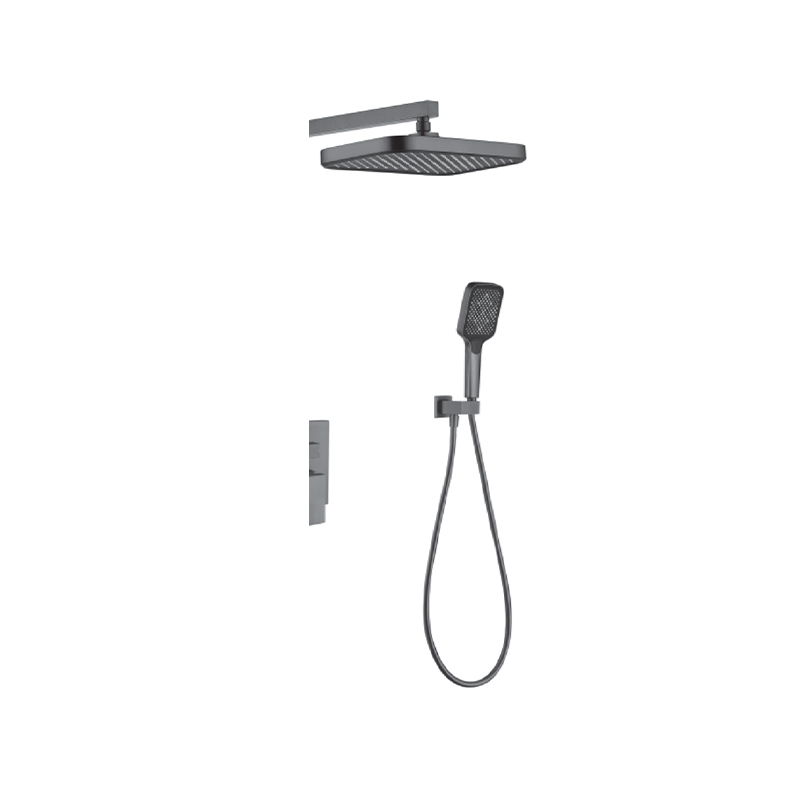 FJ-9A3019-13 Wall - Mounted Shower System: Geometric Squares for a Sleek Bathroom Upgrade