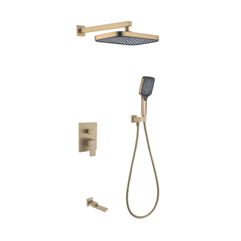 FJ-9A3019-14 Wall - Mounted Shower System: Geometric Squares for a Comprehensive Bathroom Luxury