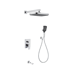 FJ-9A3019-14 Wall - Mounted Shower System: Geometric Squares for a Comprehensive Bathroom Luxury