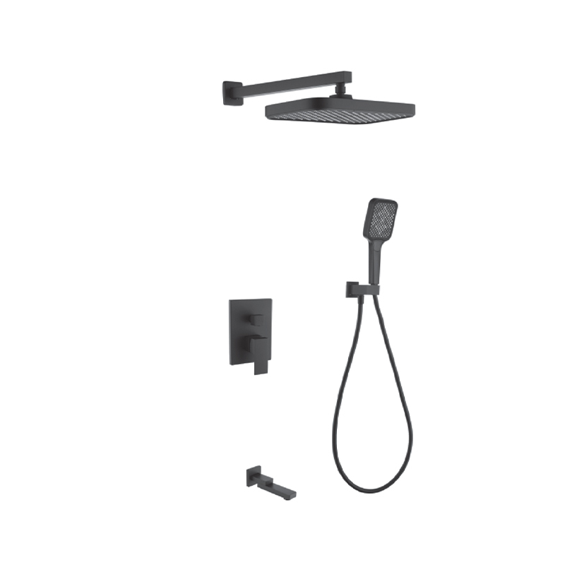 FJ-9A3019-14 Wall - Mounted Shower System: Geometric Squares for a Comprehensive Bathroom Luxury