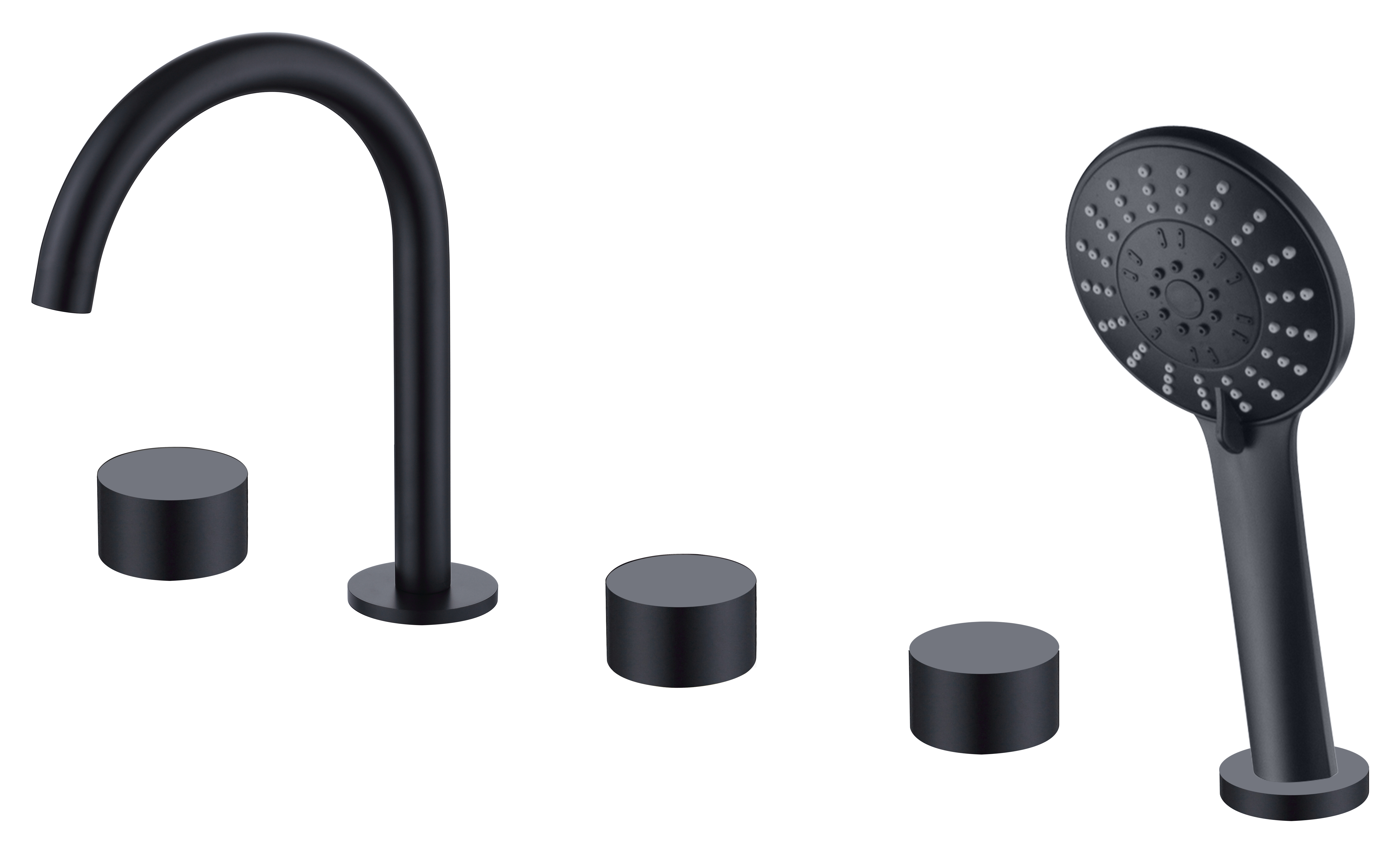 YOLO TX - 6500D Widespread Bathtub Faucet with 360° Swivel Spout & Handheld Shower
