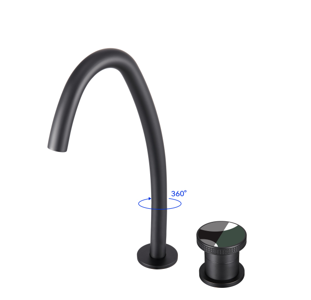 YOLO Curved 2 - hole Widespread Water Faucet | 360° Rotating Multi - Color Bathroom Faucet TX - T9007F - 1