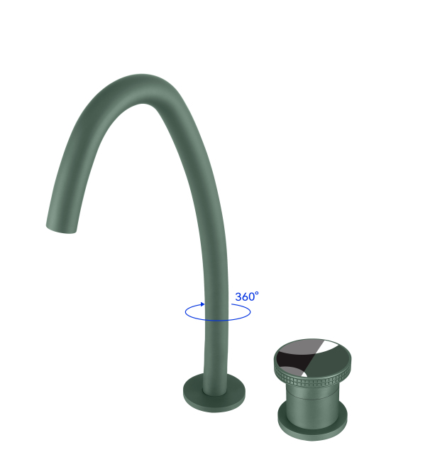 YOLO Curved 2 - hole Widespread Water Faucet | 360° Rotating Multi - Color Bathroom Faucet TX - T9007F - 1