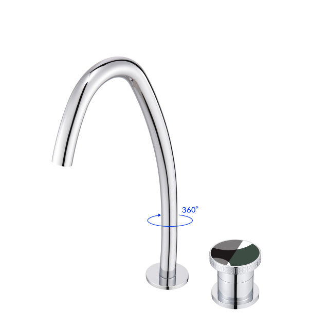 YOLO Curved 2 - hole Widespread Water Faucet | 360° Rotating Multi - Color Bathroom Faucet TX - T9007F - 1