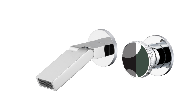 YOLO Single handwheel wall mounted bathtub faucet | Pull-Down Spout, Brushed Nickel Finish TX-T9107S