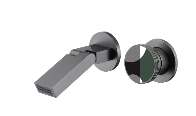 YOLO Single handwheel wall mounted bathtub faucet | Pull-Down Spout, Brushed Nickel Finish TX-T9107S