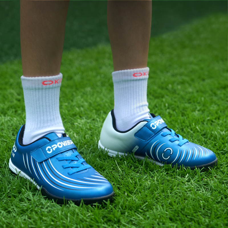 OUPOWER Mini OU Children's Football Soccer Boots with TF Outsole,K-Touch Abrasion-resistant and Waterproof fabric,No-tie Velcro,Unisex
