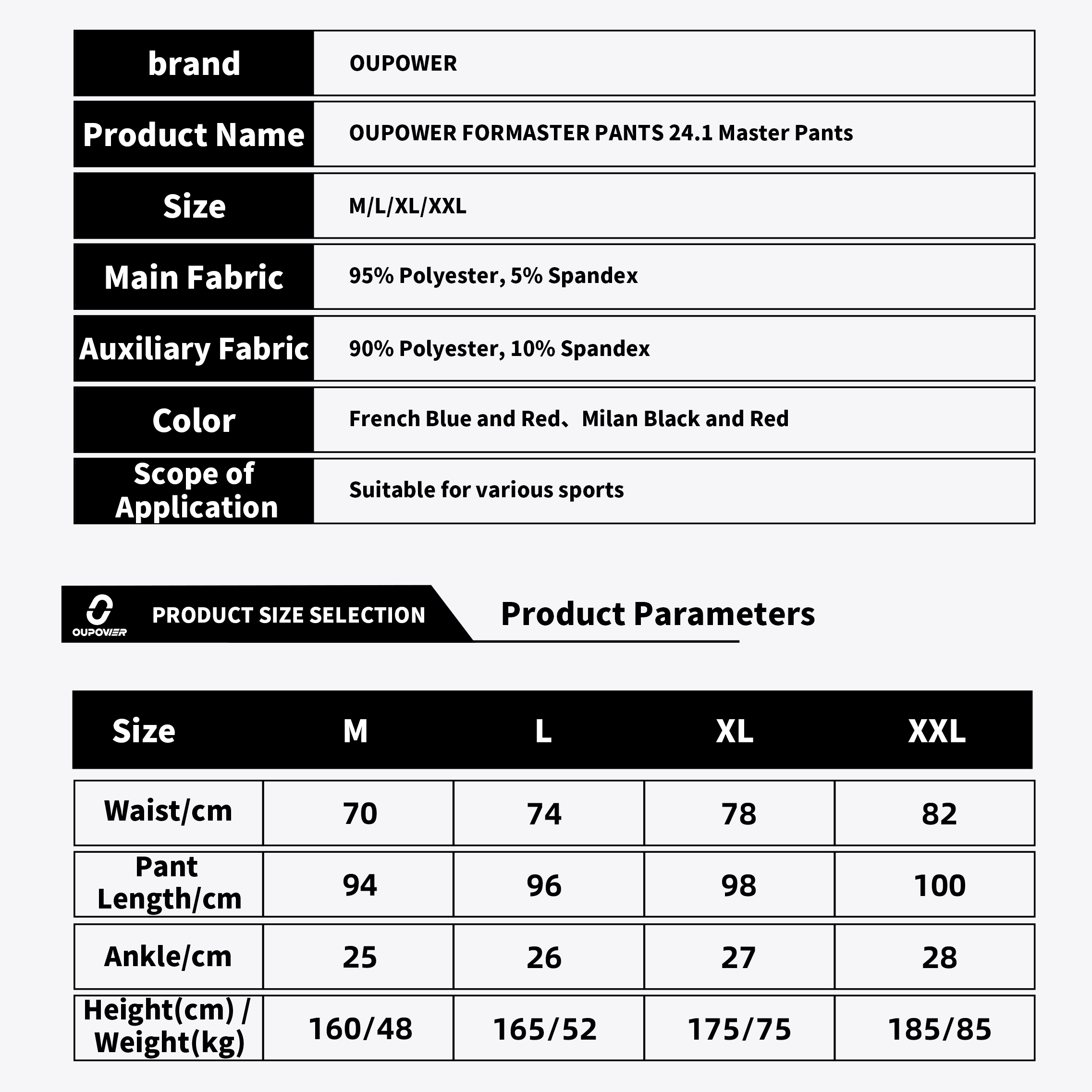 OUPOWER FORMASTER PANTS 24.1 Classic Football Training Pants High - Elastic Sports Tapered Pants