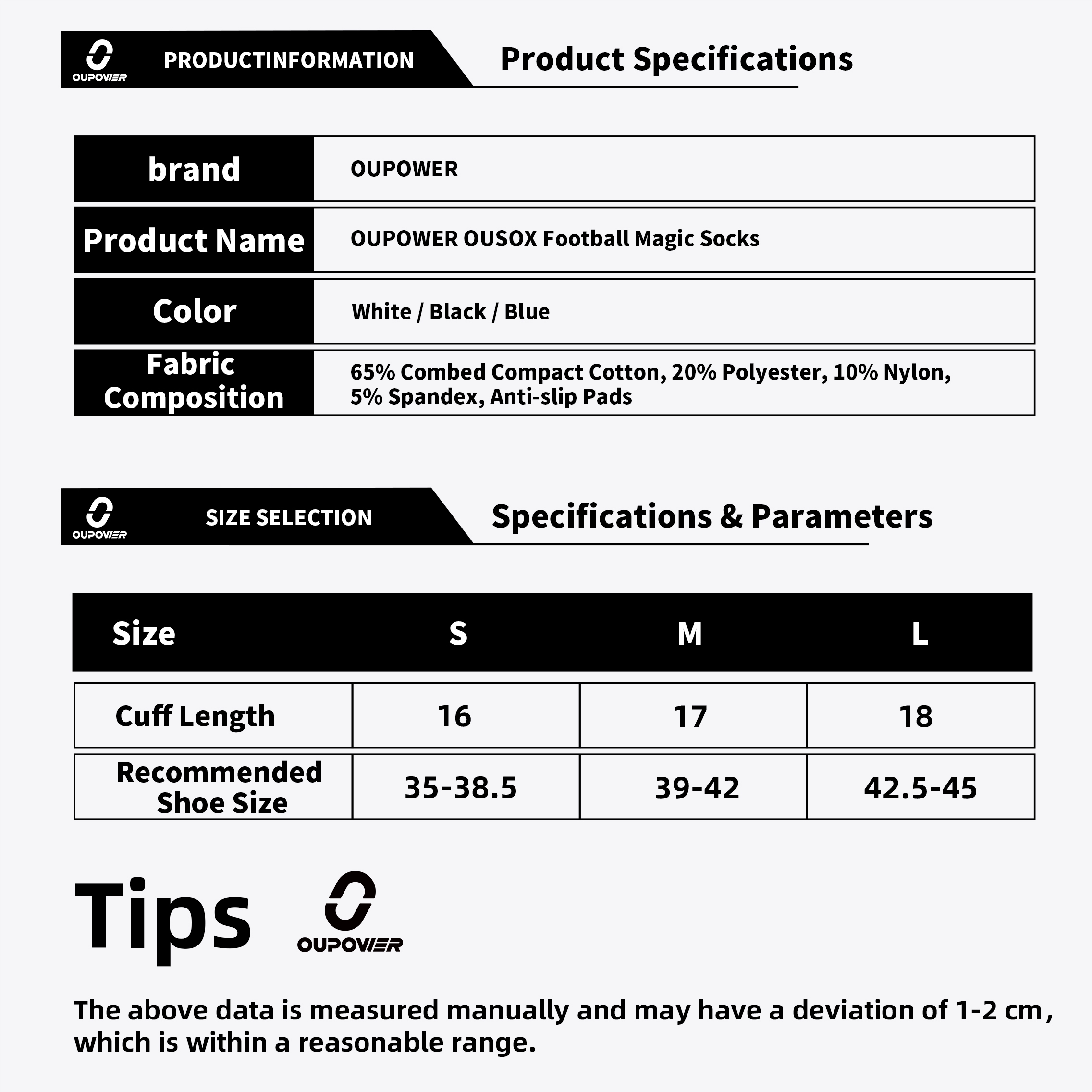 OUSOX Athletic Anti-Sclip Crew Socks