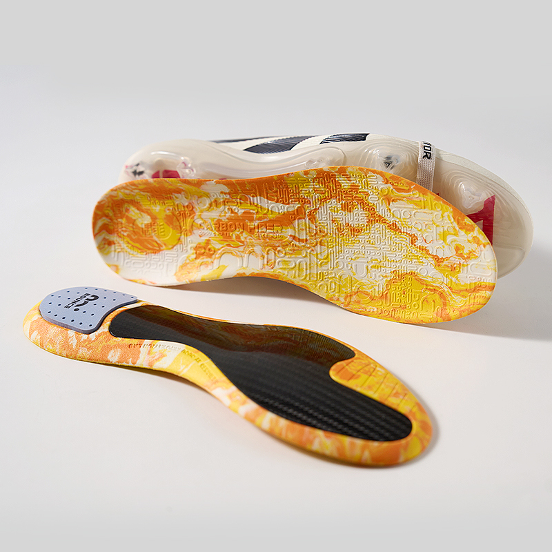 OUPOWER 4C Carbon Plate Soccer Insoles, Anti-Torsion Support, Anti-Slip Football Boots Insole
