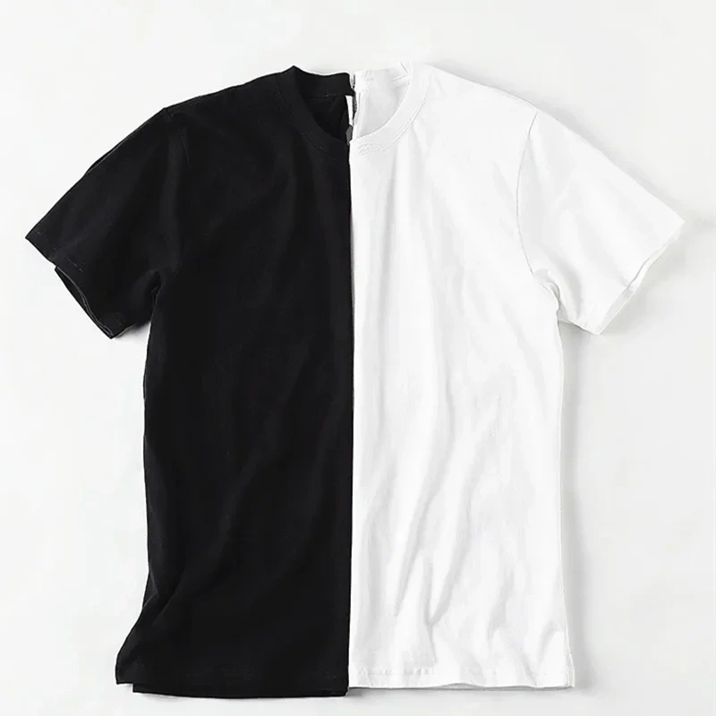 210g 100% Cotton Men's T-shirt Solid Color Round Neck Half Sleeve Loose Casual T-shirt MRMT 2026 Brand New Bottoming Men Shirt
