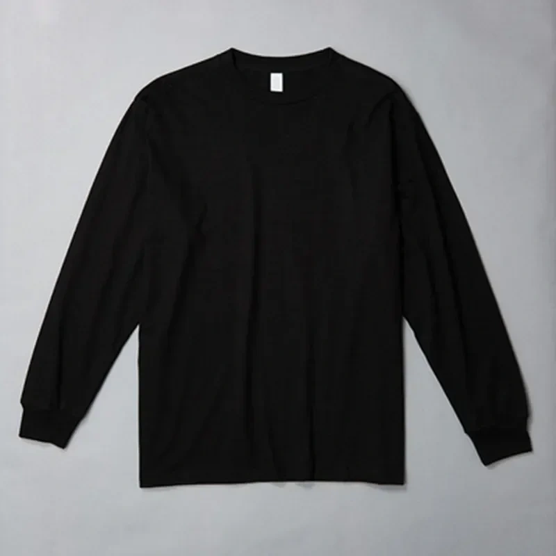 MRMT 2026 Brand New Men's Casual Cotton Long Sleeved T Shirt Combed Cotton 200g Solid Color Round Neck Bottoming Shirt