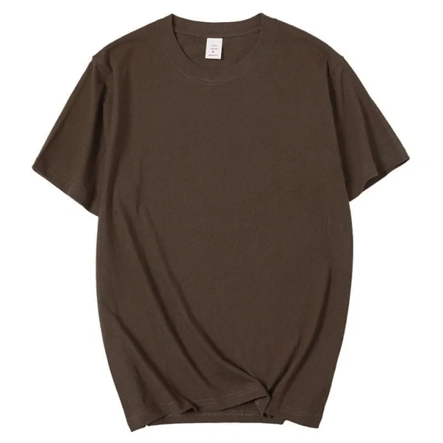 210g 100% Cotton Men's T-shirt Solid Color Round Neck Half Sleeve Loose Casual T-shirt MRMT 2026 Brand New Bottoming Men Shirt