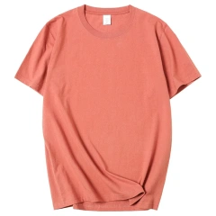 210g 100% Cotton Men's T-shirt Solid Color Round Neck Half Sleeve Loose Casual T-shirt MRMT 2026 Brand New Bottoming Men Shirt