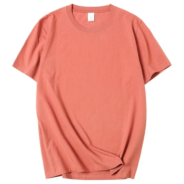 210g 100% Cotton Men's T-shirt Solid Color Round Neck Half Sleeve Loose Casual T-shirt MRMT 2026 Brand New Bottoming Men Shirt