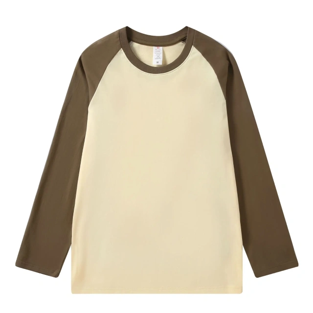 Pure Cotton Long-sleeved Men's T-shirt Loose Splicing Shoulder Sleeves US Style Retro Bottoming Shirt Man T shirt Tops Tees