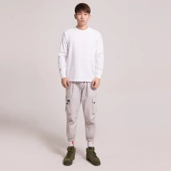 MRMT 2026 Brand New Men's Casual Cotton Long Sleeved T Shirt Combed Cotton 200g Solid Color Round Neck Bottoming Shirt