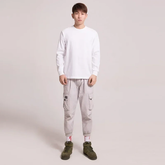 MRMT 2026 Brand New Men's Casual Cotton Long Sleeved T Shirt Combed Cotton 200g Solid Color Round Neck Bottoming Shirt