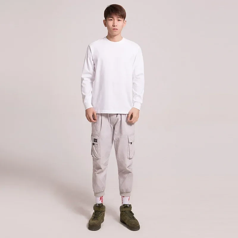 MRMT 2026 Brand New Men's Casual Cotton Long Sleeved T Shirt Combed Cotton 200g Solid Color Round Neck Bottoming Shirt