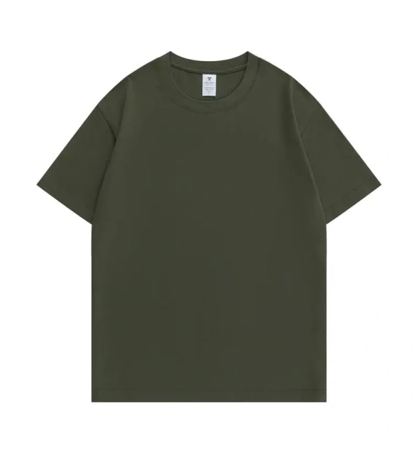 NEWMI 230g 100% Cotton T-Shirt Men Slightly Dropped Shoulder Crew Neck Casual Basic Tee Heavyweight Tops